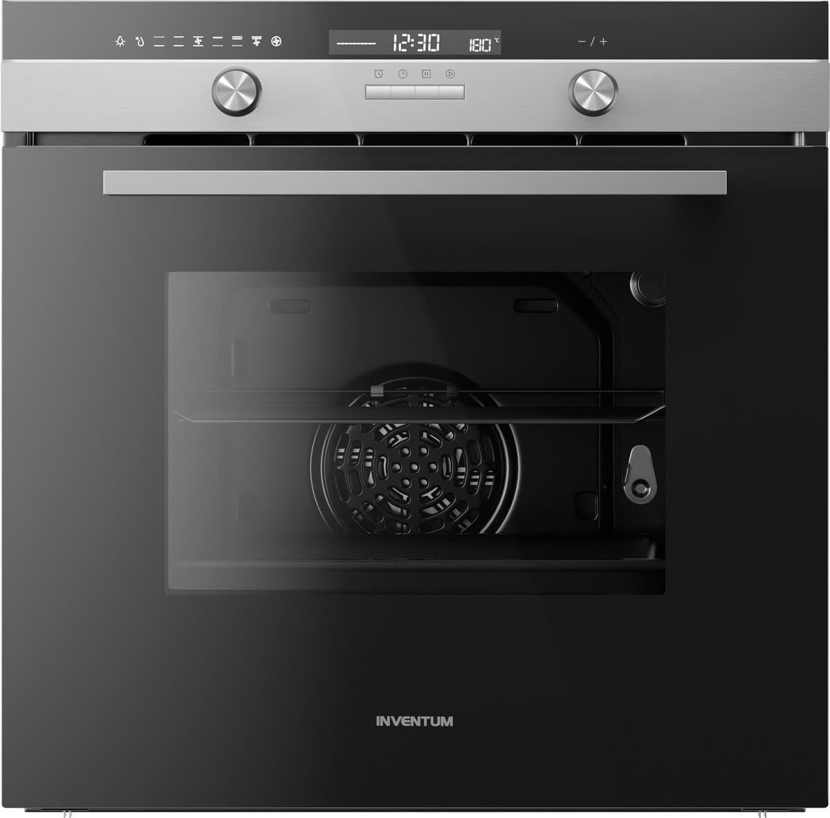 Inventum IOM6170RK - Inbouw combi-oven - Multifunctioneel - Hetelucht - Grill - 70 liter - 60 cm hoog - Tot 250 graden - Zwart/RVS