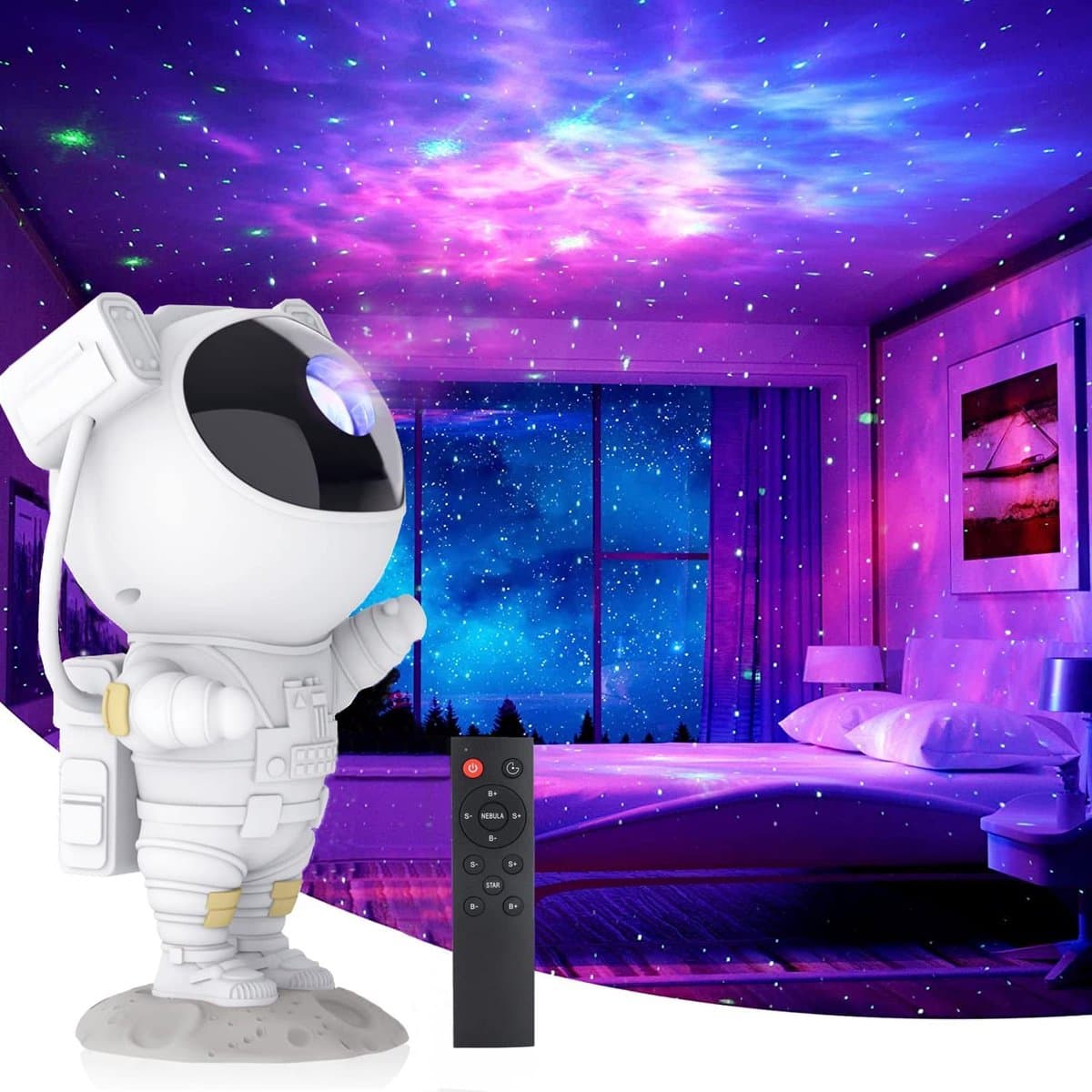 Astronaut Sterren Projector - Sterren projector - Sterrenhemel - Nachtlampje - Sterrenhemel Projector - Sterrenlamp - Galaxy Projector - Afstandsbediening - 15+ kleurcombinaties - Mobstore