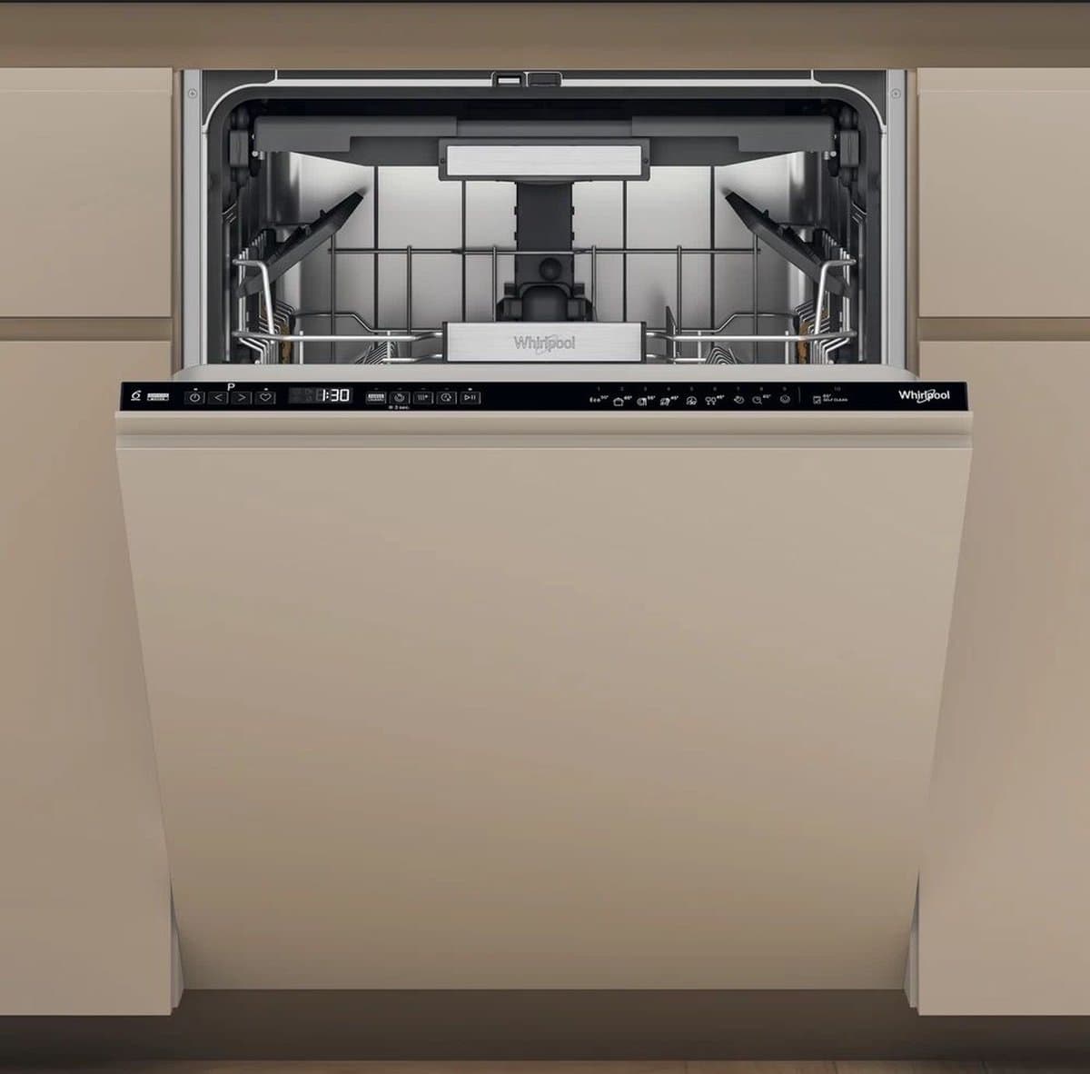 Whirlpool | W7IHP40LC | inbouw vaatwasser | Besteklade | Automatische deuropening - Zeer stille machine met 40 dB(A)!