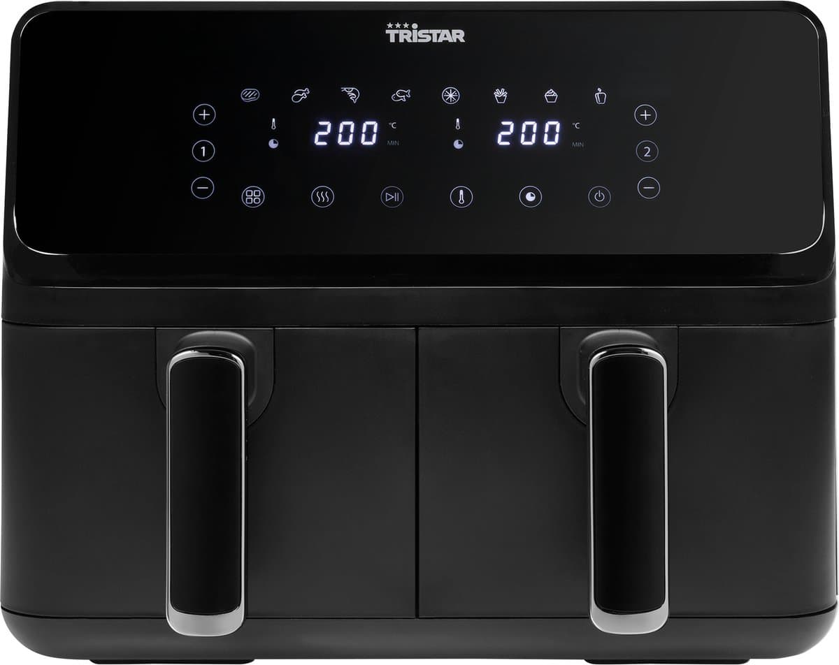 Tristar FR-9026 - Dubbele Airfryer XXL - 2x4L - 2 onafhankelijke kookzones - 8 Bakprogramma's - PFAS-vrij