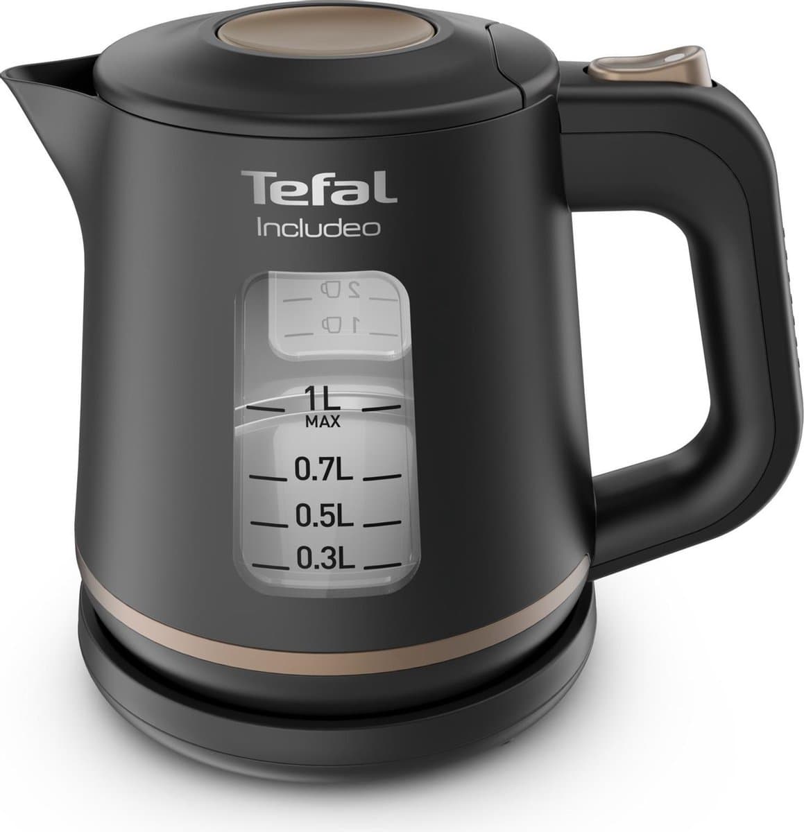 Tefal Includeo KI5338 - Waterkoker - 1L - Maataanduiding - Anti-kalkfilter - 2400W - Zwart