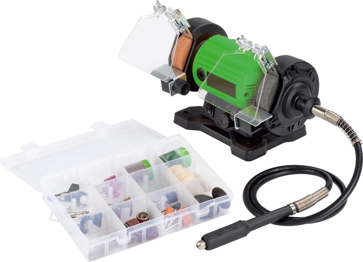 Hofftech Multifunctionele slijpmachine - dubbel schijf - 120W - 103-delige set - precisiewerk