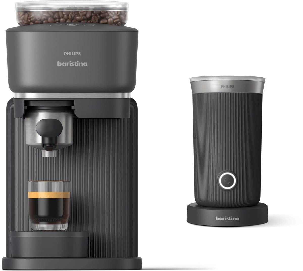 Philips Baristina + Melkopschuimer Bundel - BAR303/60 - Espressomachine - Pistonmachine - Zwart