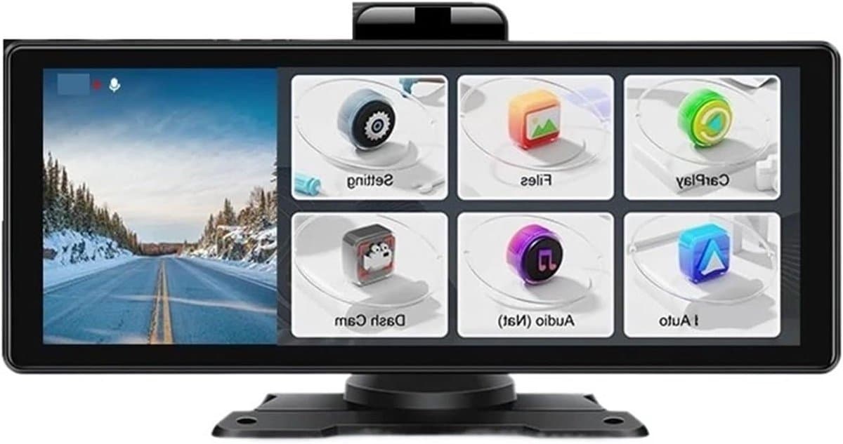 Auto DVR Dash Cam - Navigatie Recorder - Veilig Rijden - 4K Dubbele Opname - 9.88 Inch Scherm - Zwart