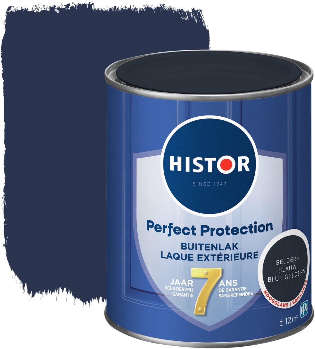 Histor Perfect Protection Buitenlak - Houtlak - Houtverf voor Buiten - Hoogglans Verf voor Hout - Buitenverf - Gelders Blauw - 0.75 L