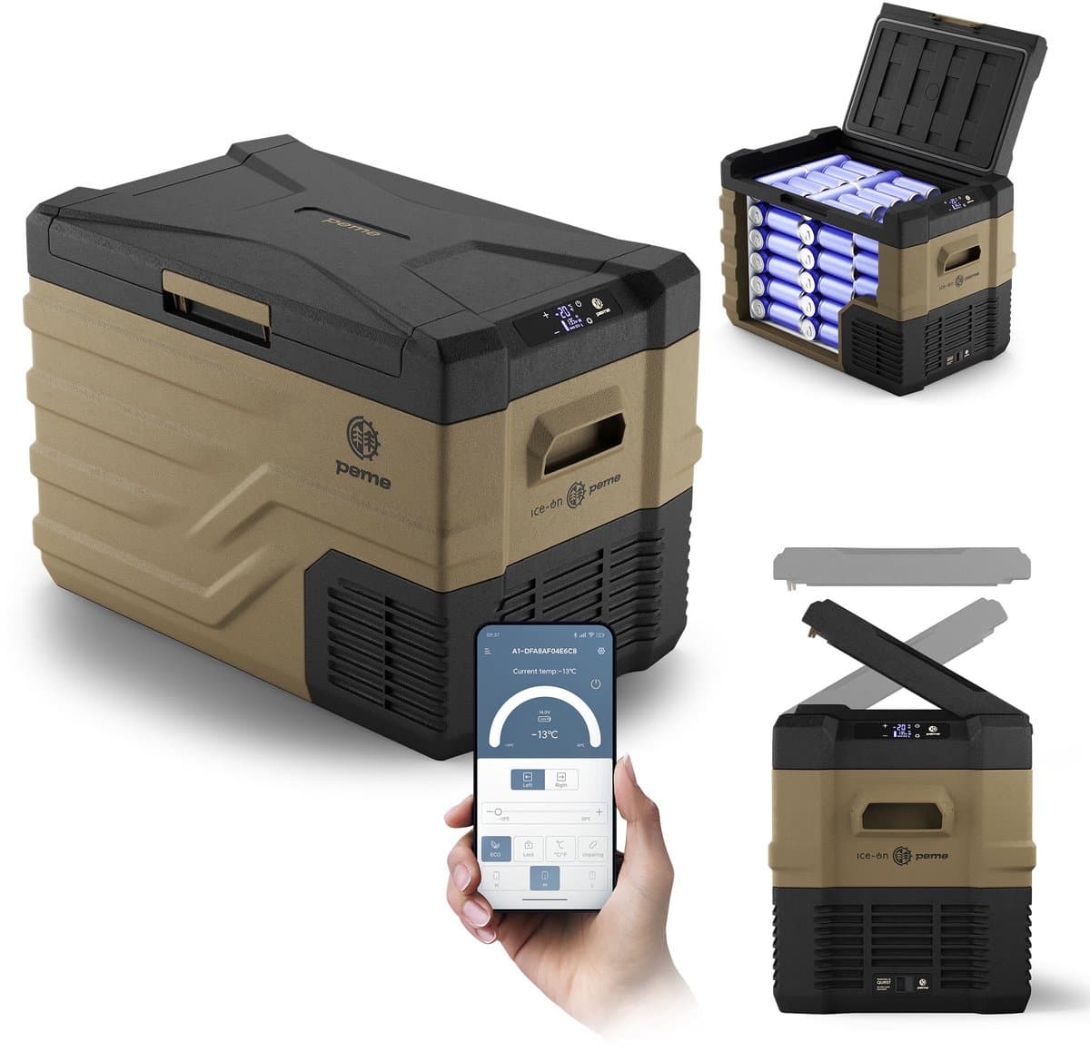 PEME Quest - Compressor Koelbox 35.3L - Elektrische DC 12V/24V, AC 220-240V - Frigobox met Bluetooth - Voor Auto en Camping