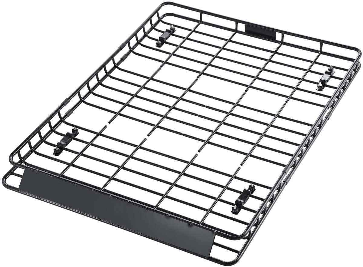 Dakdrager mand voor auto's (1630 x 1270 x 105 mm) - Universele dakdrager van roestbestendig gelegeerd staal met bagagenet (68 kg maximaal draagvermogen), ideaal voor SUV's en vrachtwagens