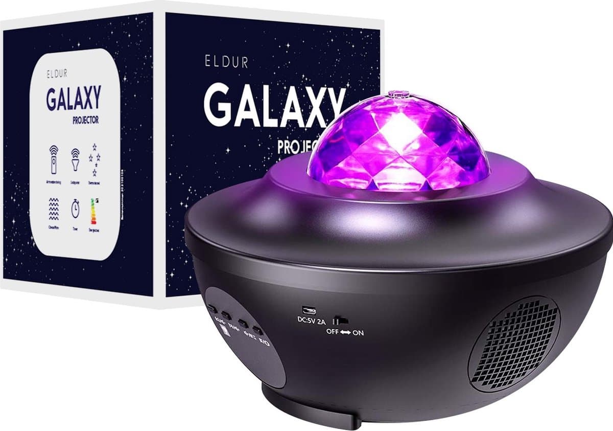 Eldur® Originele Sterren Projector - Galaxy projector - Sterrenhemel - Galaxy - Heelal - Sterrenlamp - Bluetooth met Muziek - 2 Jaar Garantie - Led en Laser Lamp - Nachtlamp