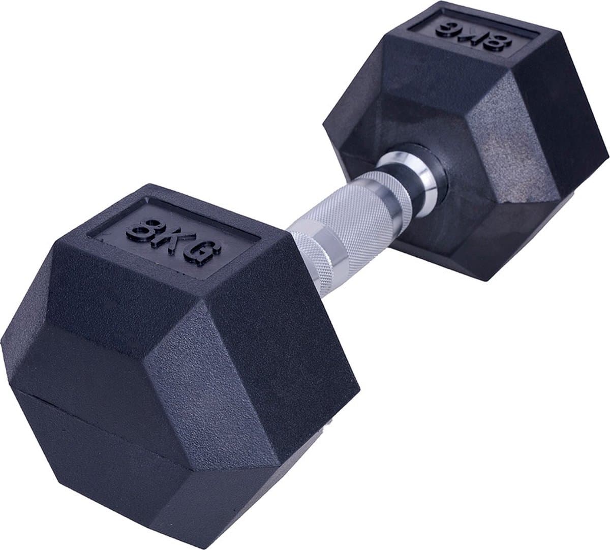 ForzaFit Hexagon Dumbbell Set 2x 8kg - Zwart - Rubber - Halter Gewicht voor Fitness