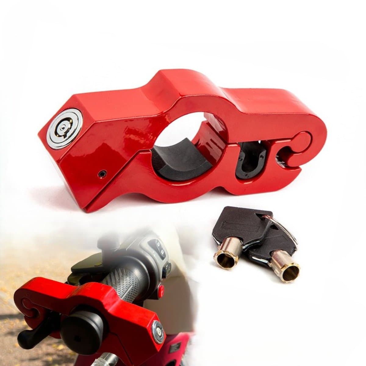Motorslot stuurslot - Motor scooter grip lock - motor motorfiets brommer scooter slot - Stuurslot Handrem voor scooter - Fiets slot - Scooter slot - Brommer slot - LOUZIR