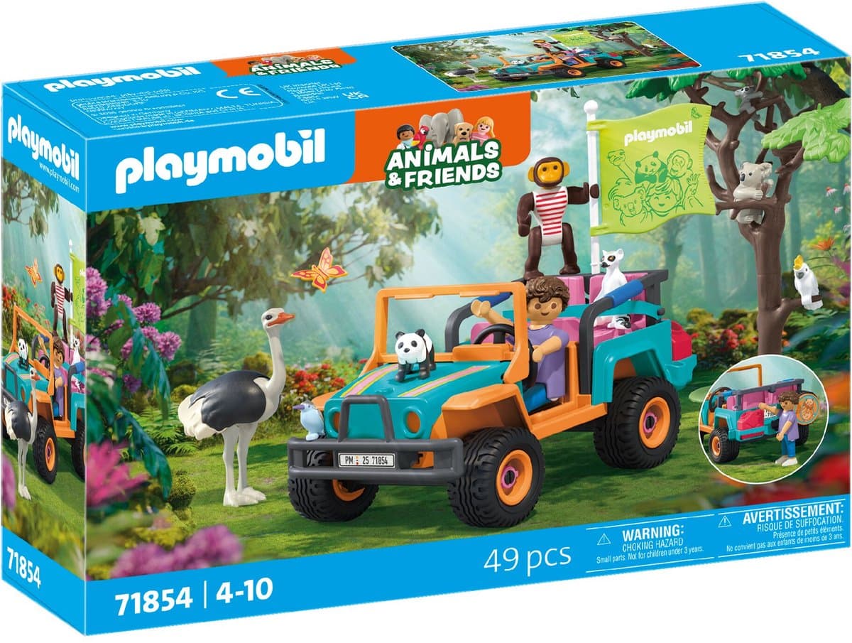 PLAYMOBIL | Animals & Friends | Colourful Off-Road Vehicle | Speelgoed vanaf 4 jaar | Cadeau voor kinderen | Stimuleert creativiteit & avontuurlijke geest | Met figuren, Voertuig & Accessoires | 71854