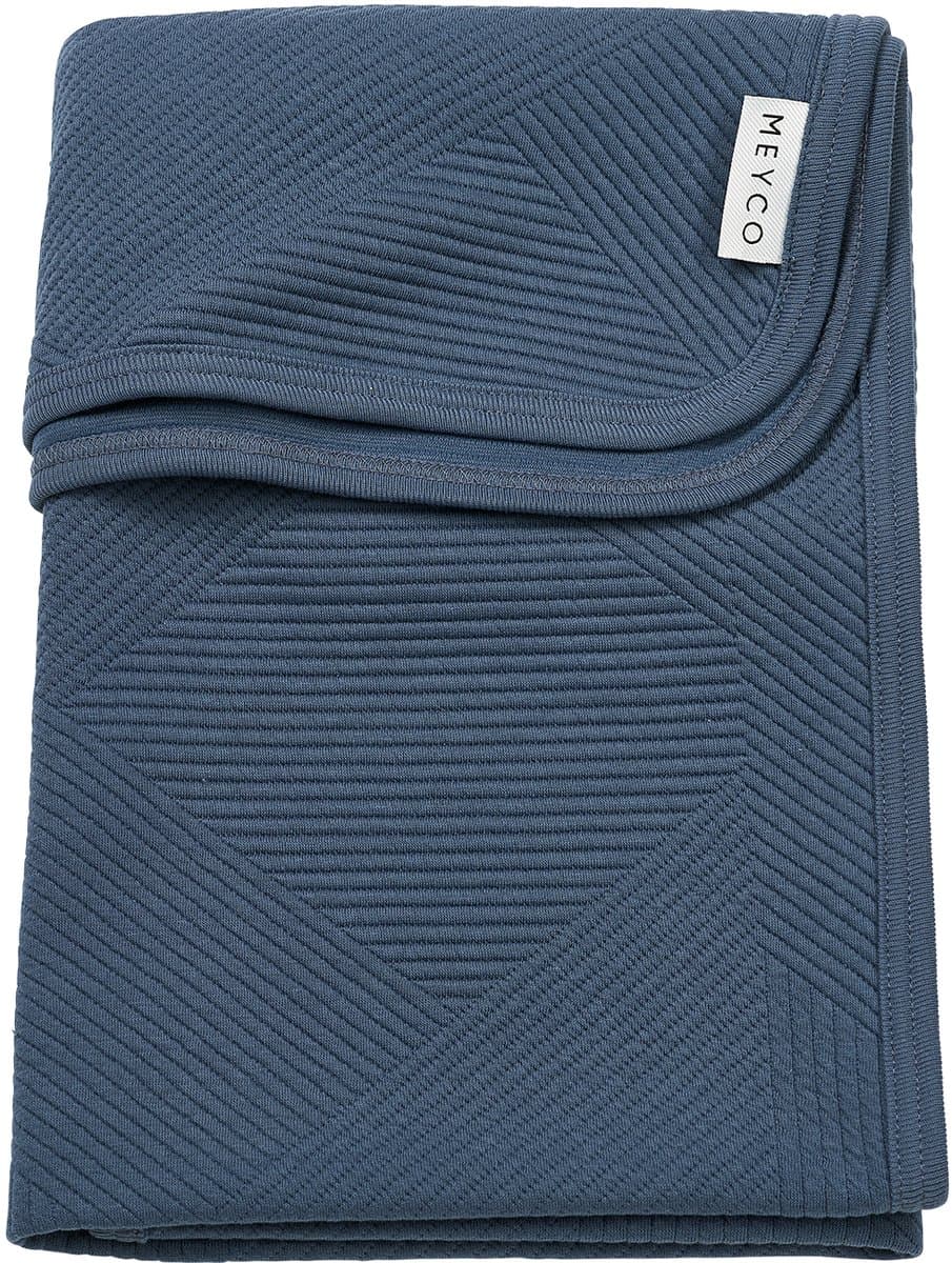 Meyco Baby Jacquard Ledikant Deken - Indigo - 100x150cm - 0.5 TOG