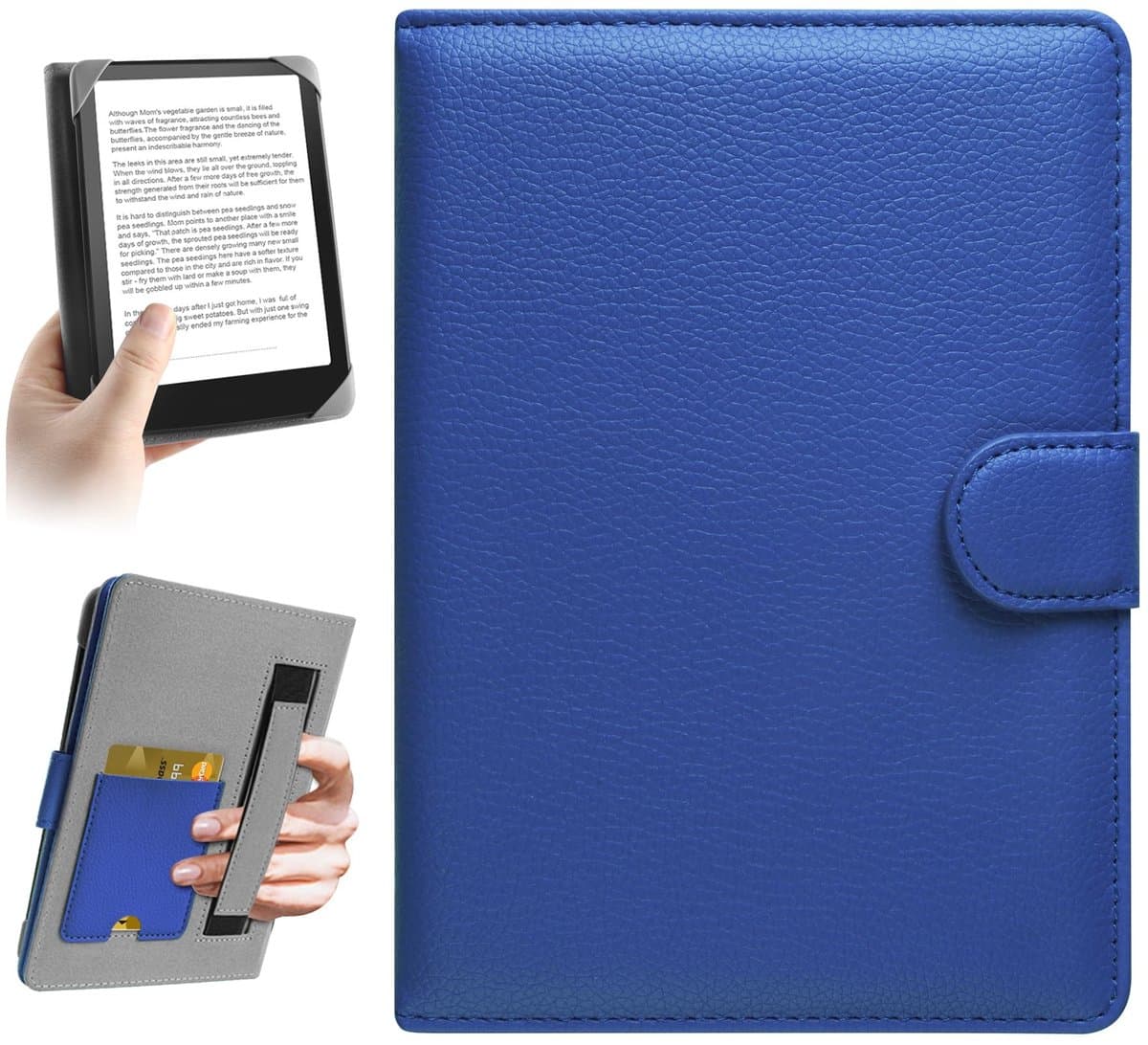 Dailygoods - HoYiXi Universele hoes voor 6", 6,8 inch (17,7 cm) Pocketbook/Tolino/Sony E-book reader, compatibel met 6,8 inch, 7 inch Kindle Paperwhite/Kobo Clara HD/Kobo Clara 2E cover case, leren beschermhoes