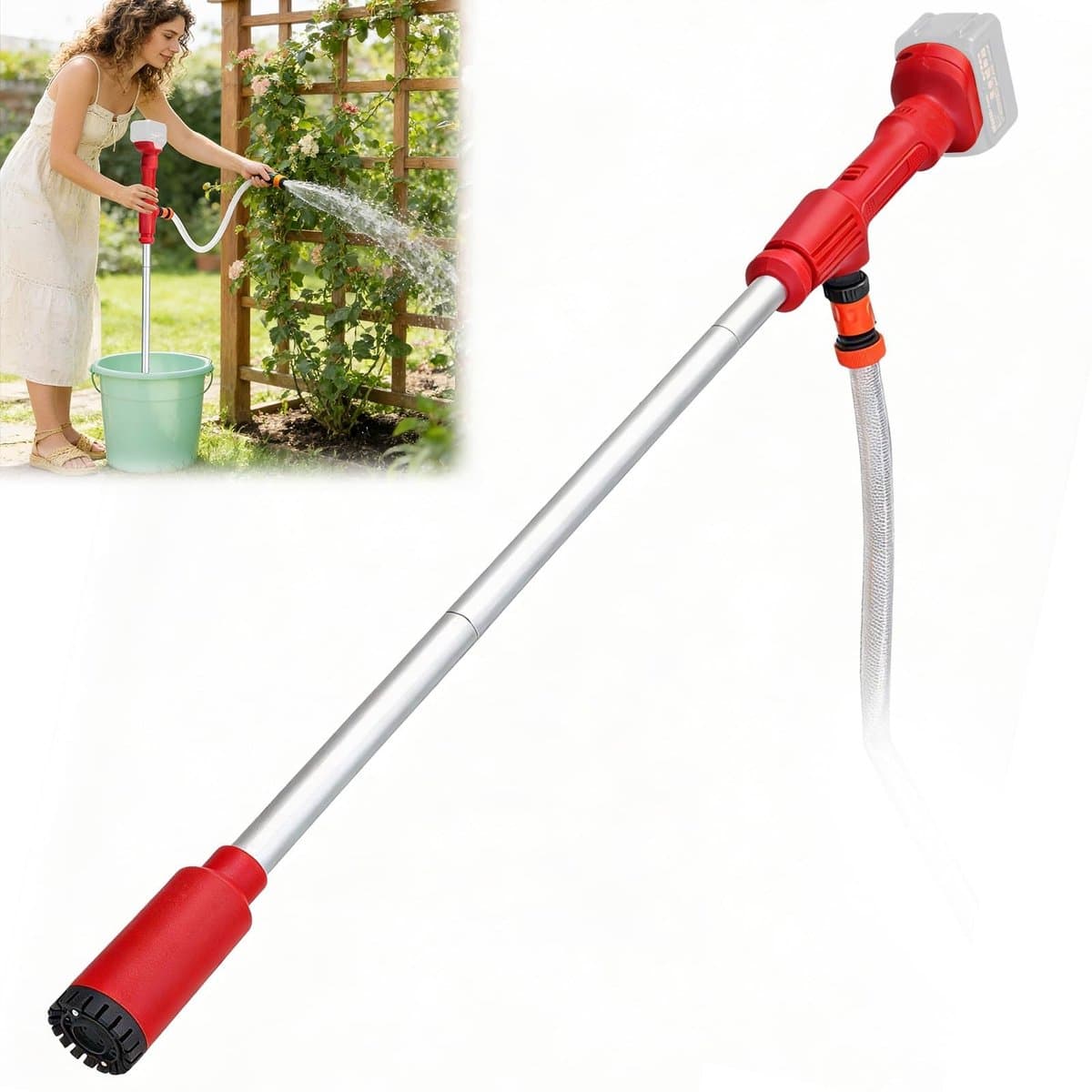 Cosensi - Draagbare Accu-Regentonpomp voor Tuin en Huis