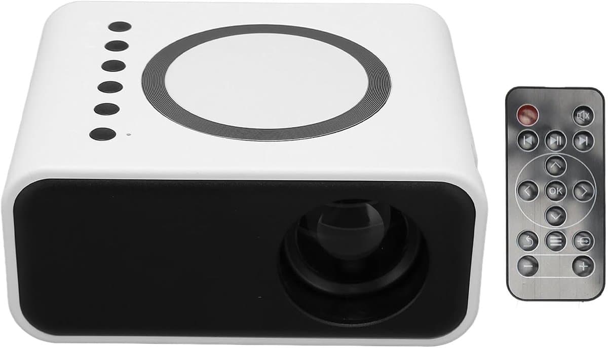 KZQ Mini Projector - Draagbaar Full Hd 1080p Led Projector Met Wifi - Geschikt Voor Telefoon En Computer - Ideaal Voor Thuis Slaapkamer Tuin Binnen Buiten Kamperen En Voetbal Kijken - Wit