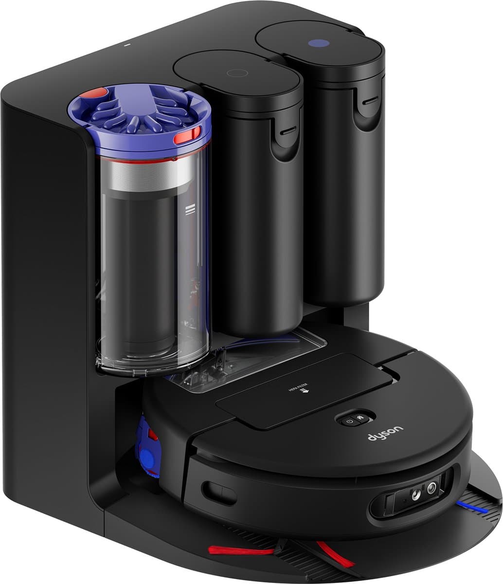 Dyson Spot+Scrub AI - Robotstofzuiger met Dweilfunctie - Dweilrobot - AI Vlekdetectie en Automatisch Leegstation - Zwart