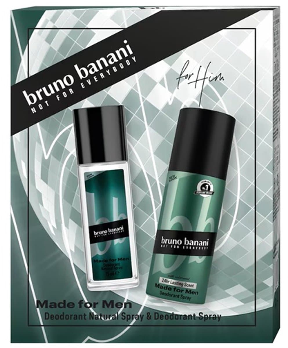 Bruno Banani Made for men - Fresh & Masculine Deoderant Spray and shower gel for Men 150ml Deodorant Spray and 250ml Shower gel