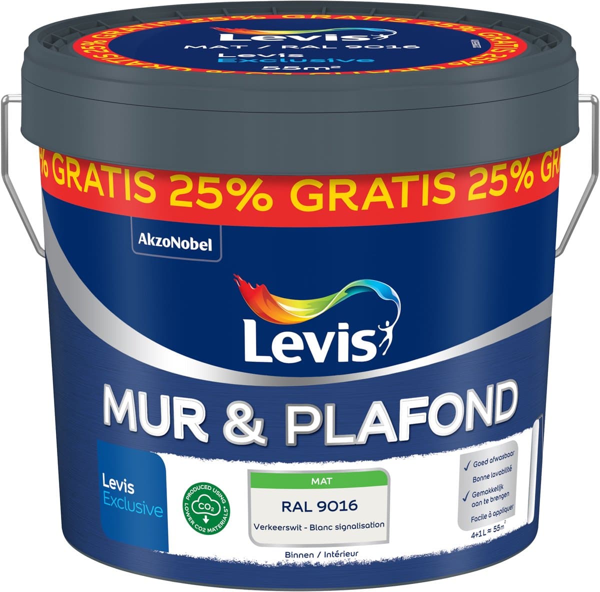 Levis - Mur & Plafond - Ral 9016 - 5 L