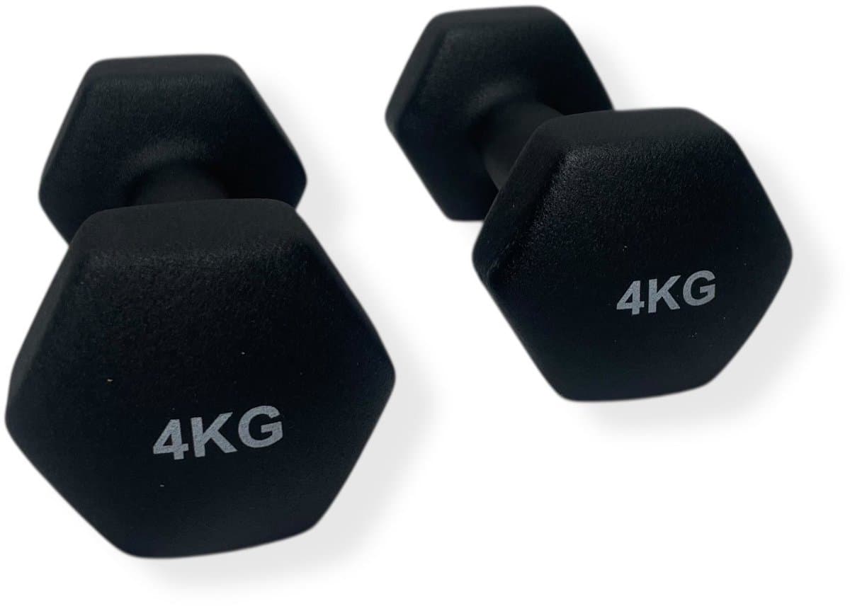 Padisport - Dumbells 4 Kg - Halter - Gewichten Set Halters - Gewichten 4 Kg - Zwart - Gewichten