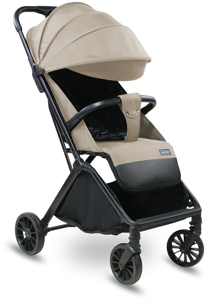 LUVION® Oslo Buggy - Plooibuggy lichtgewicht inklapbaar - Beige - Inclusief Travel Bag