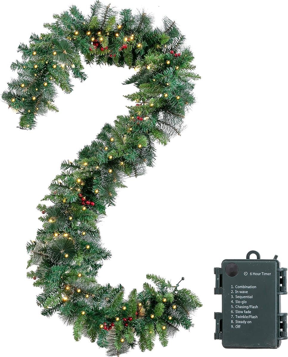 Meisterhome - Guirlande met verlichting 2.70 meter - Kerstguirlande - 50 led