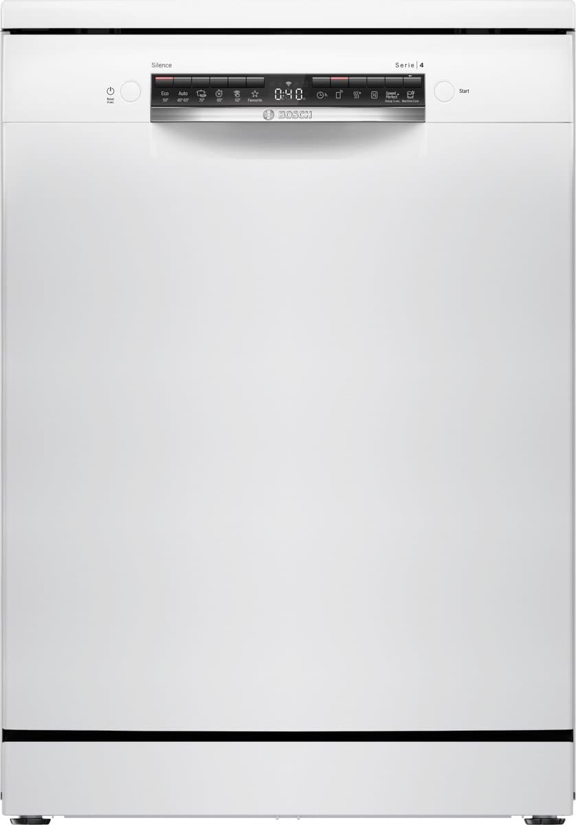 Bosch SMS4HTW00E - Serie 4 - Vaatwasser - Vrijstaande vaatwasser - 60 cm - Stil - Wit - Home connect