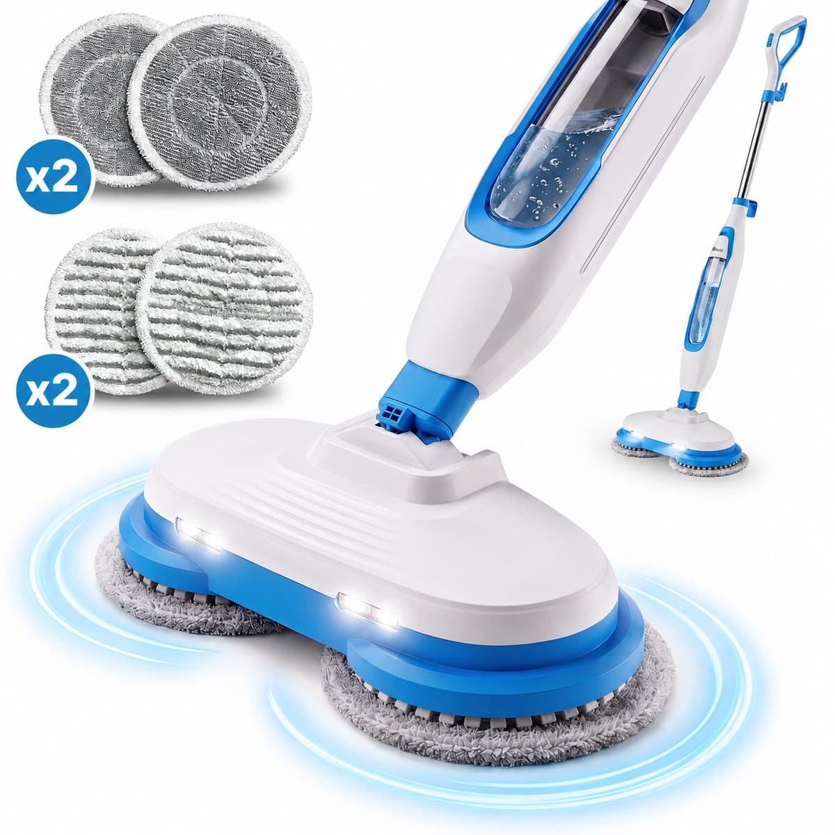 BOLLIT Elektrische Dweil & Stoomdweil 1500W - Dweilapparaat & Vloerreiniger - Stoomreiniger - Dweilsysteem - Elektrische Mop - Houten Vloer, Laminaat & Tegels