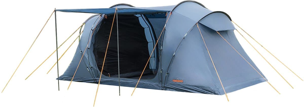Campout 4-Persoons Vis-à-Vis Koepeltent – 2 Slaapcabines – 5000 mm Waterdicht – Leefruimte – 15 min Opzettijd – Incl. Luifelstokken & Draagtas