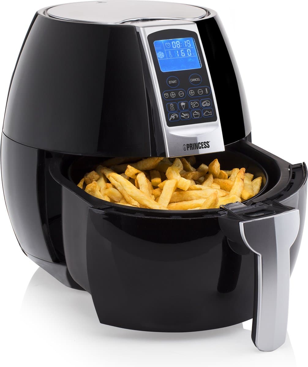 Princess Digitale Airfryer XL 182020 - Heteluchtfriteuse - 3.2 liter - 8 voorgeprogrammeerde programma’s - Inclusief grillrek - Zwart