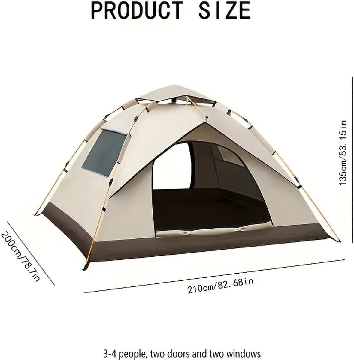 Automatische Pop-up Kamperen Tent voor 2-3-4 Personen - Camping Tent -Waterdichte Zonnetent -Inclusief Grote Draagtas- Draagbare Tent voor Buiten - Ideaal voor Gezinscamping en Buitenactiviteiten - Groen