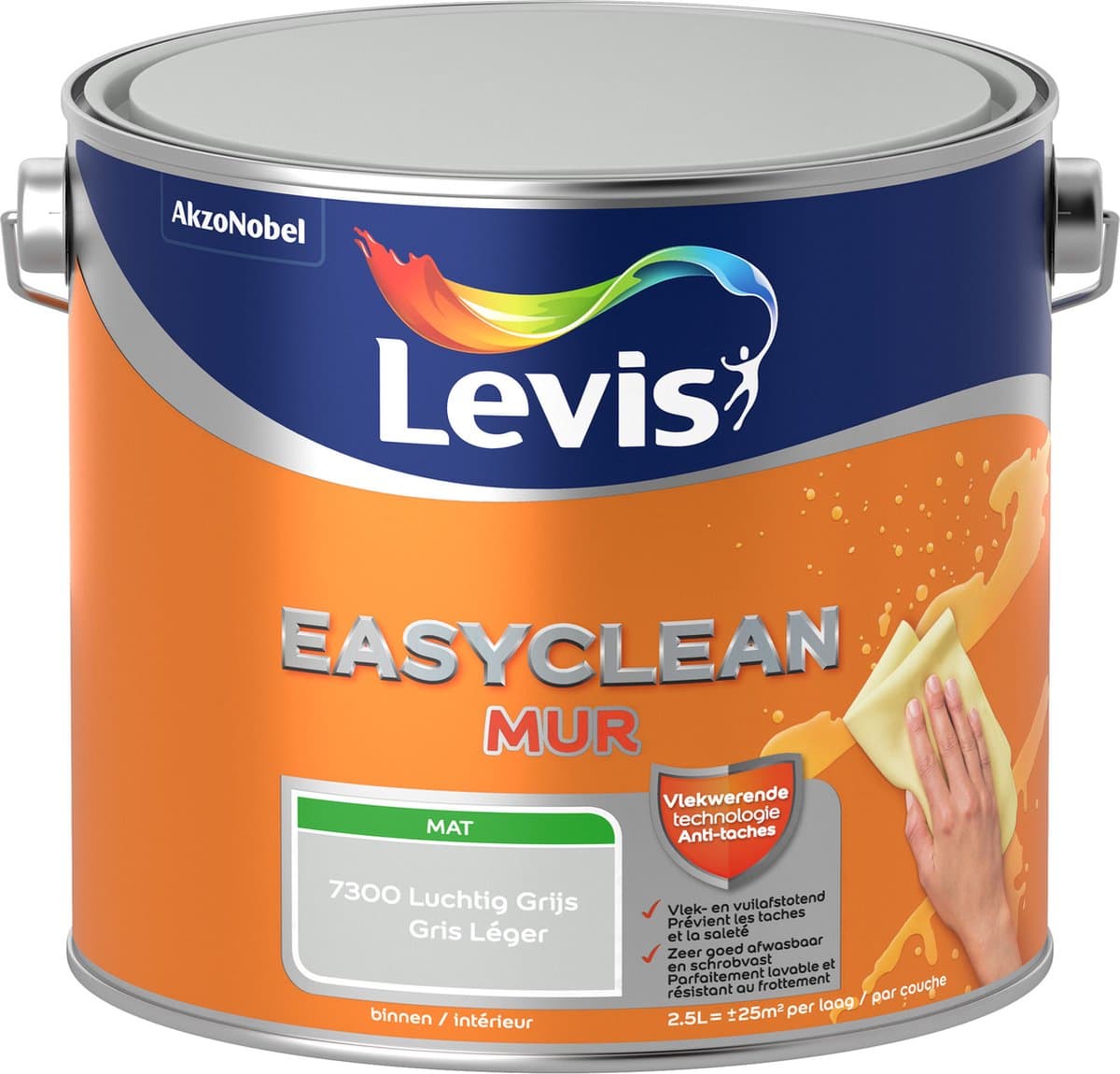 Levis - Easyclean Mur Mat - Luchtig Grijs - 2,5 L