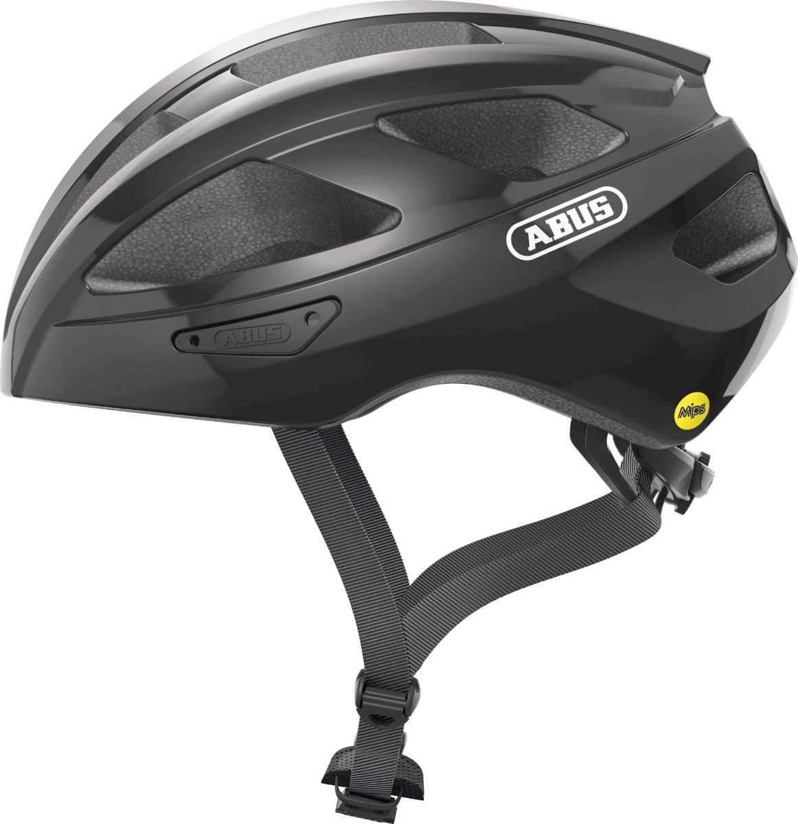 Fietshelm ABUS MACATOR MIPS shiny black L - 58-62 cm - zwart - Geschikt voor gebruik op elektrische fietsen - stadsfietsen - 310 g