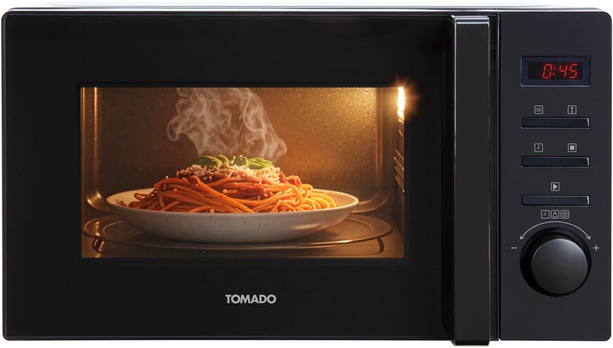 Tomado TMS2002B - Solo magnetron - 20 liter - Met display - 5 magnetronstanden - Binnenverlichting - Matzwart