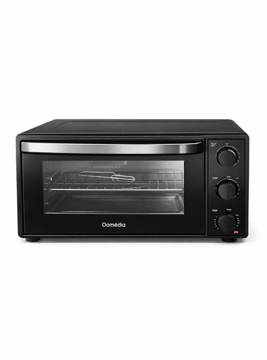 Domédia Four 38L | Hetelucht Oven | 2000W | 4 bakprogramma’s | Grill 1000W | 38 Liter Inhoud | Compacte Vrijstaande Oven – Zwart