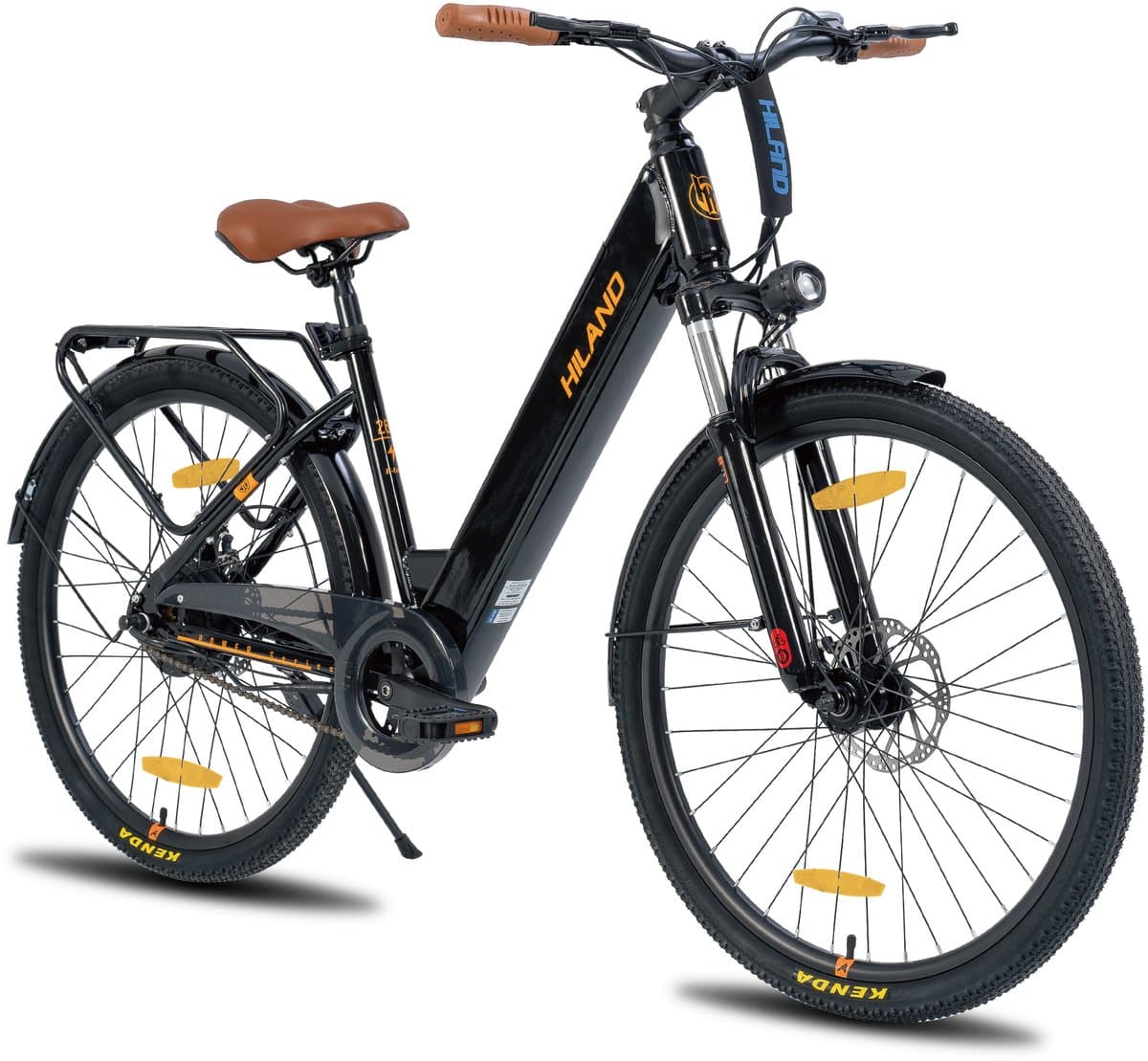Hiland 26 Inch Elektrische Fiets (E-Bike) voor Dames & Heren - 36V 7.8Ah Batterij - 250W Motor - Comfortabele Step-Through Frame - Voorwielvering - Zwart - Geschikt voor buitenactiviteiten in de lente