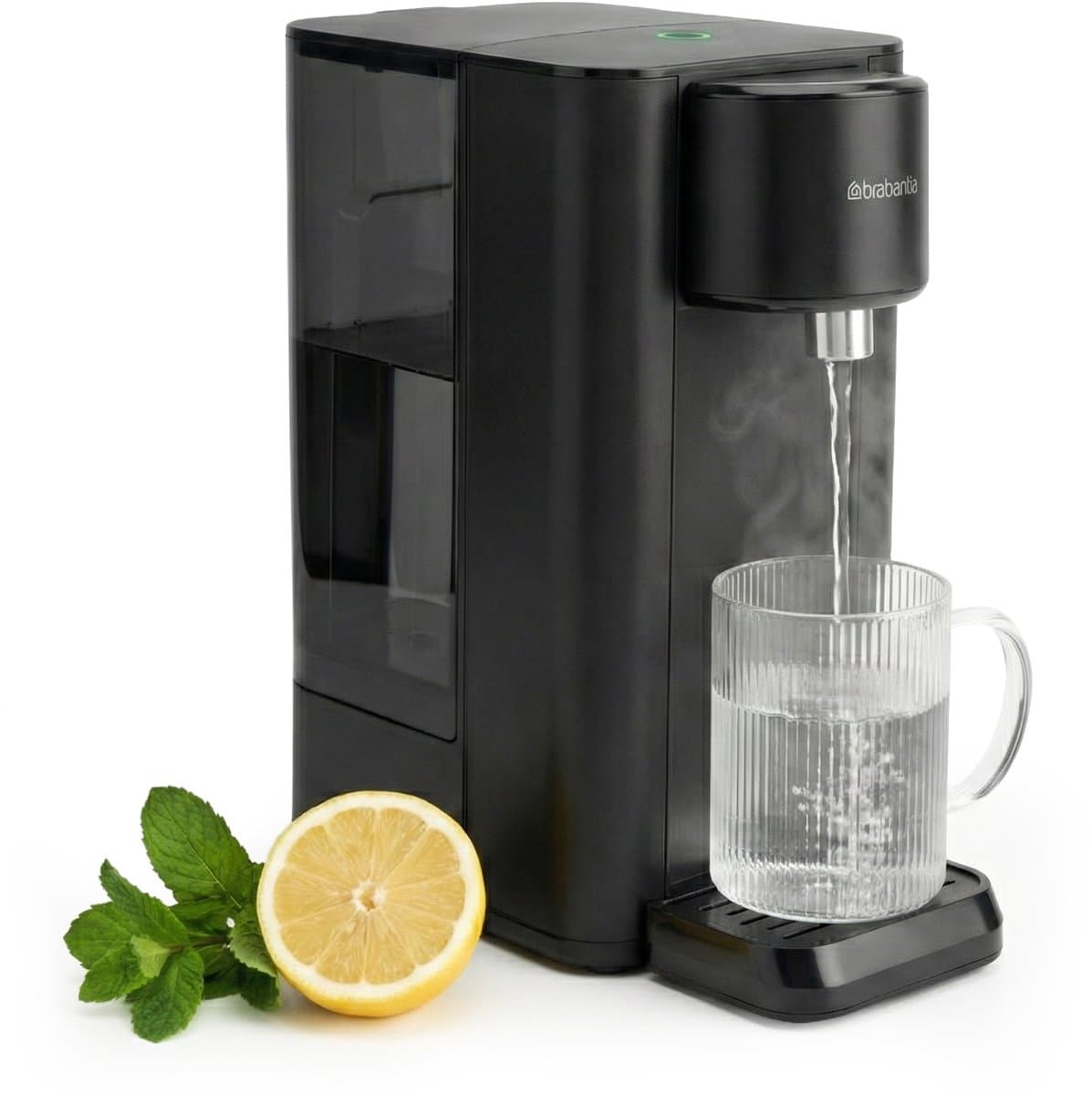 Brabantia Heetwaterdispenser - 2.5 Liter Reservoir - 100℃ - Afneembare Watertank - Instant Waterkoker - Zwart - BBEK1103