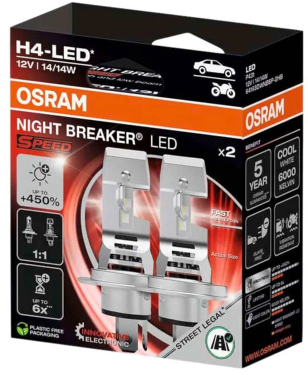 Osram Night Breaker Speed LED H4 64193DWNBSP-2HB set