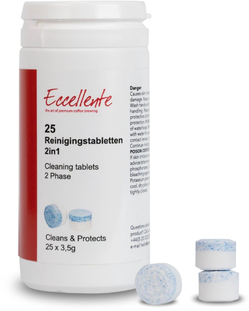 Eccellente Reinigingstabletten voor Jura koffiemachine en volautomaat – 25 tabletten – 2-in-1