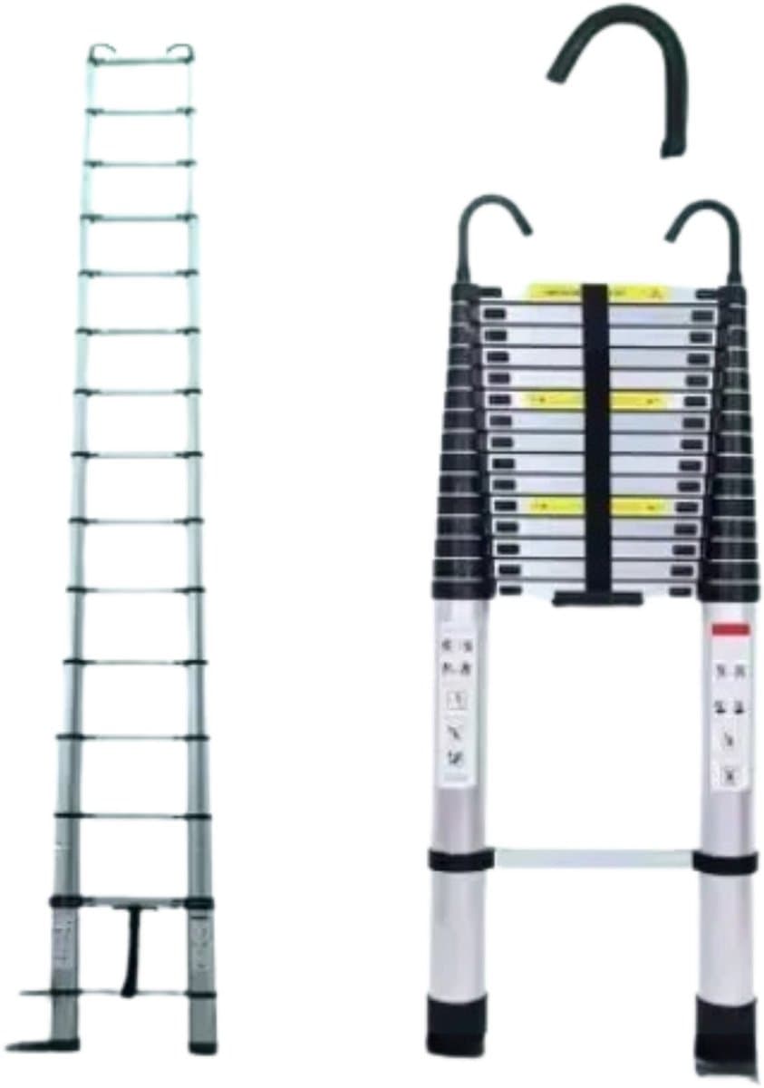 Telescopische Loft Ladder Mona - 620CM - Opvouwbare Trapladder - Uitschuifbare Aluminium Ladder - Draagbaar - EN131 - Max. Belasting 150kg/330lb
