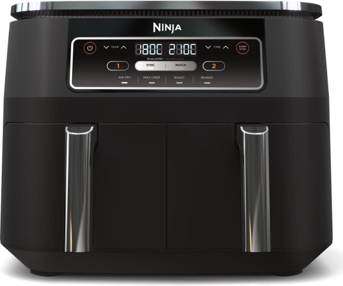 Ninja Foodi AF200EU Dubbele Airfryer XXL - Dubbele Mand - 7.6 Liter - Dual Zone Technologie
