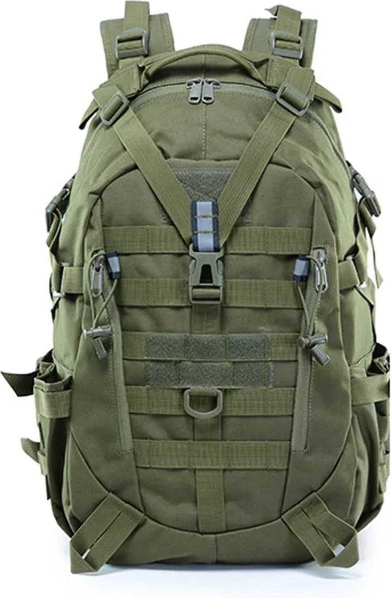 Rugzak - Backpack - Militaire Rugzak - 40 Liter - Reizen - Wandelen - Waterdicht - Dames – Heren – School - Reizen - Groen - Legergroen