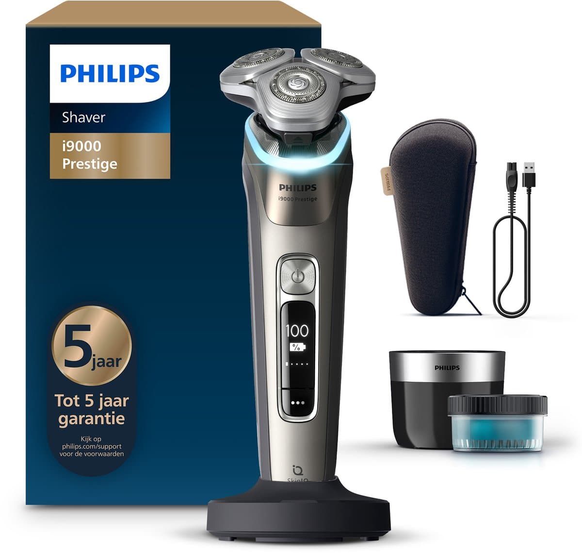 Philips Shaver i9000 Prestige Elektrisch Scheerapparaat Voor Mannen - Met Quick Clean Pod - Goud - XP9203/30