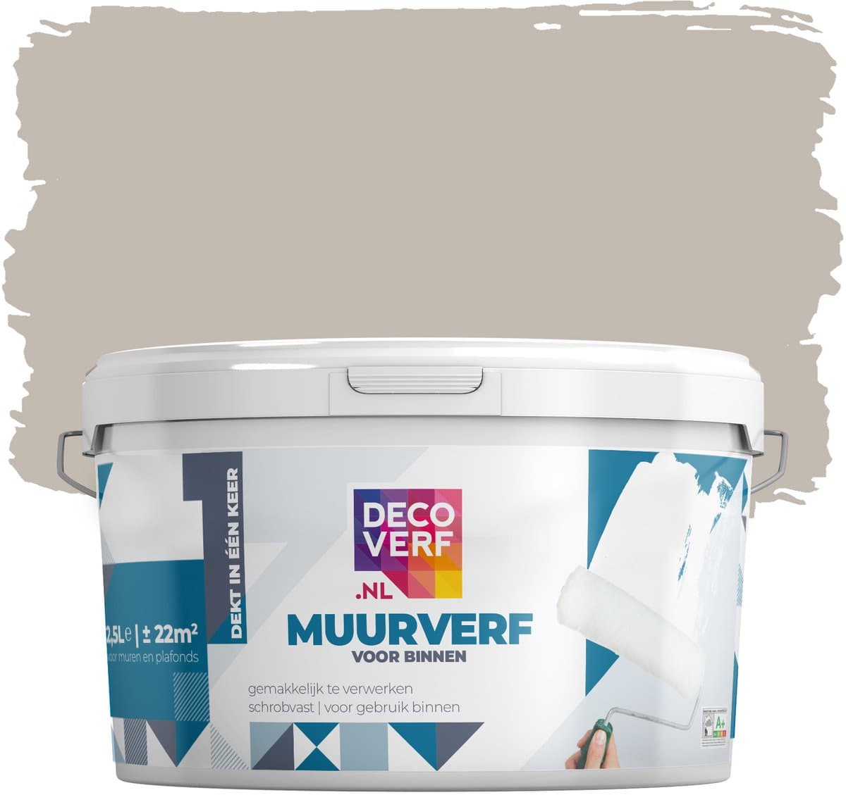 Decoverf muurverf mat taupe, 2.5L
