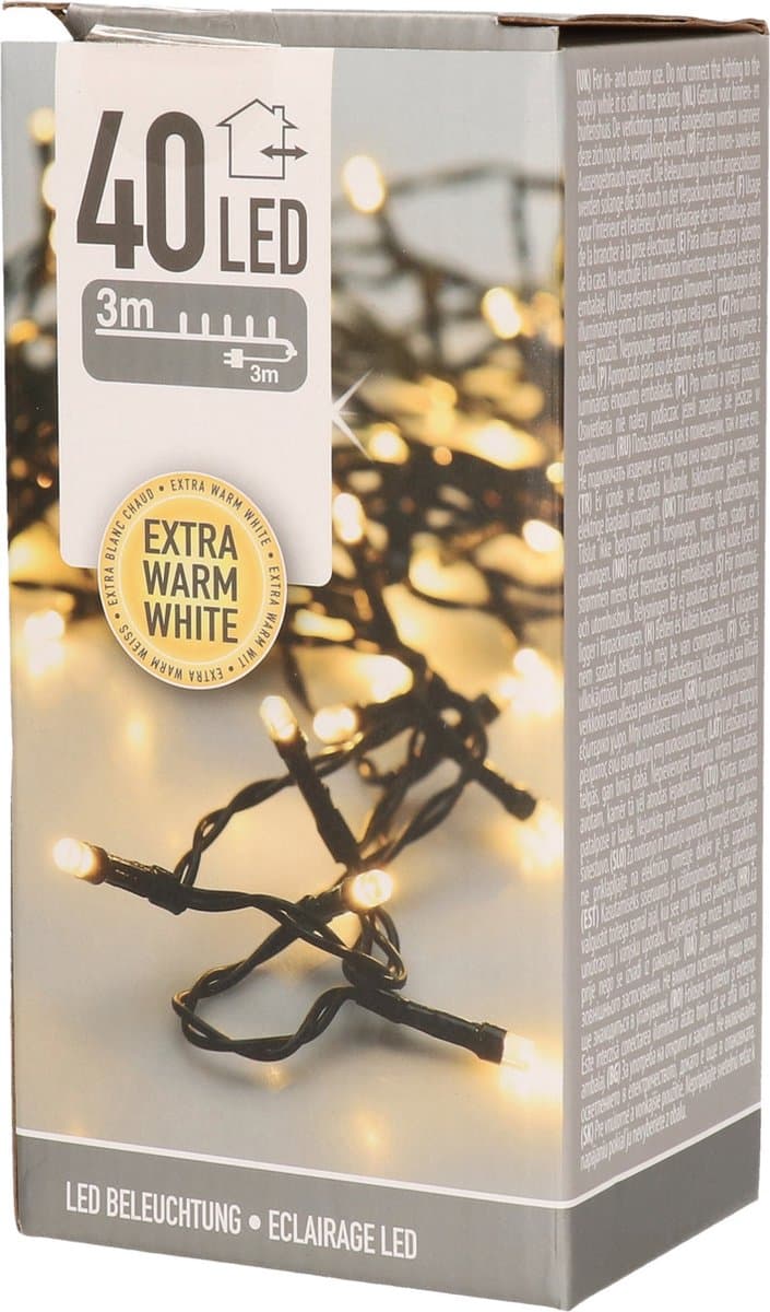 Kerstverlichting - Warm wit - 40 LEDs - 3 m - Kerstversiering - Buiten
