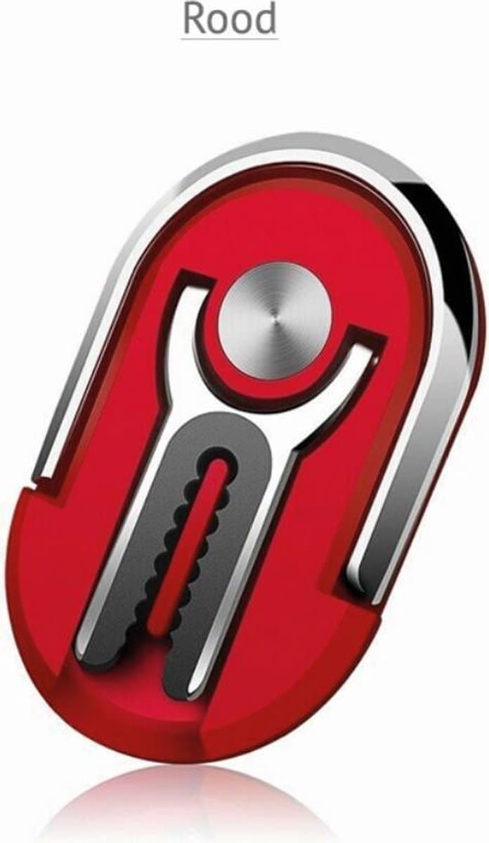 Multifunctionele zelfklevend clip telefoon houder, magneet, 360 graden auto ventilatie, draaibare vinger ring, auto accessoires, iPhone, Samsung, Huawei, Sony, LG (rood)
