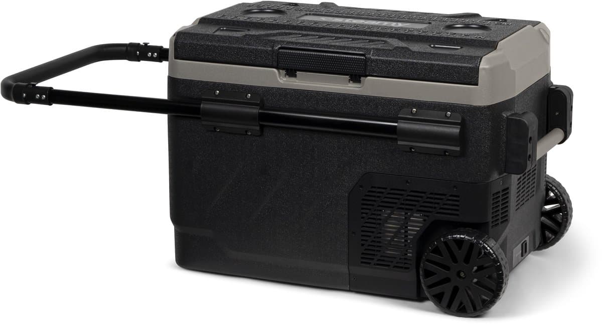 Steamy-E Dual Zone Roller Elektrische Compressor Koelbox Op Wielen - Dual Zone - 40 liter - 12V en 230V - voor auto en camping - Zwart