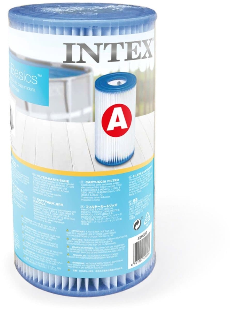 Intex - Filter Cartridge - Type A - Geschikt voor diverse Intex Filterpompen - Voor Helder & Schoon Zwembadwater