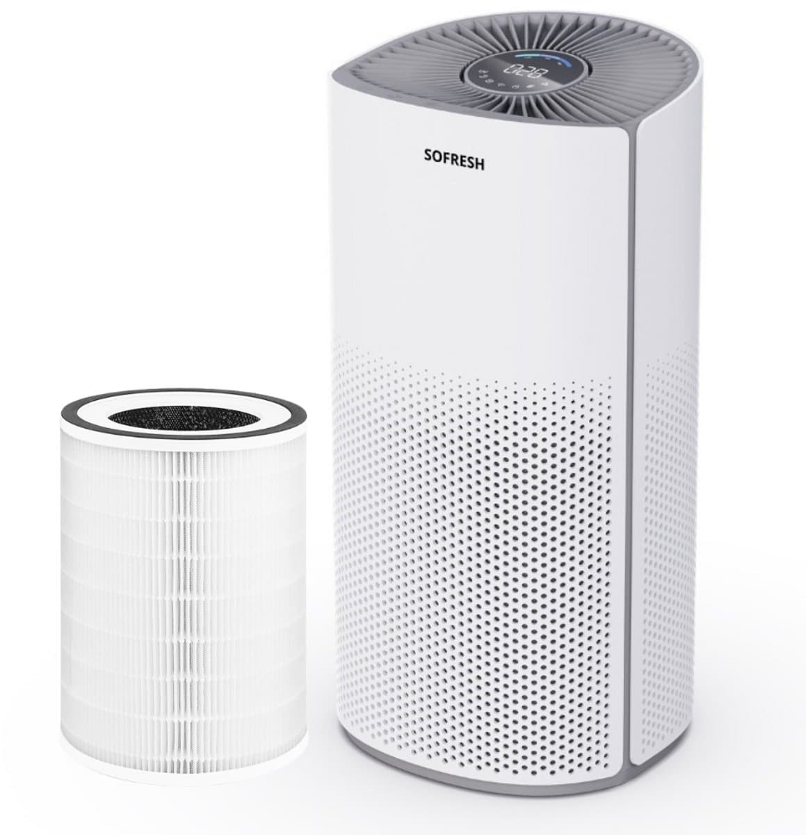 Sofresh luchtreiniger met app - 30 m² - Automatische stand + 6-in-1 filtersysteem - Luchtkwaliteitsindicator - Ionisator - UV - Luchtfilter - Air purifier met HEPA-filter