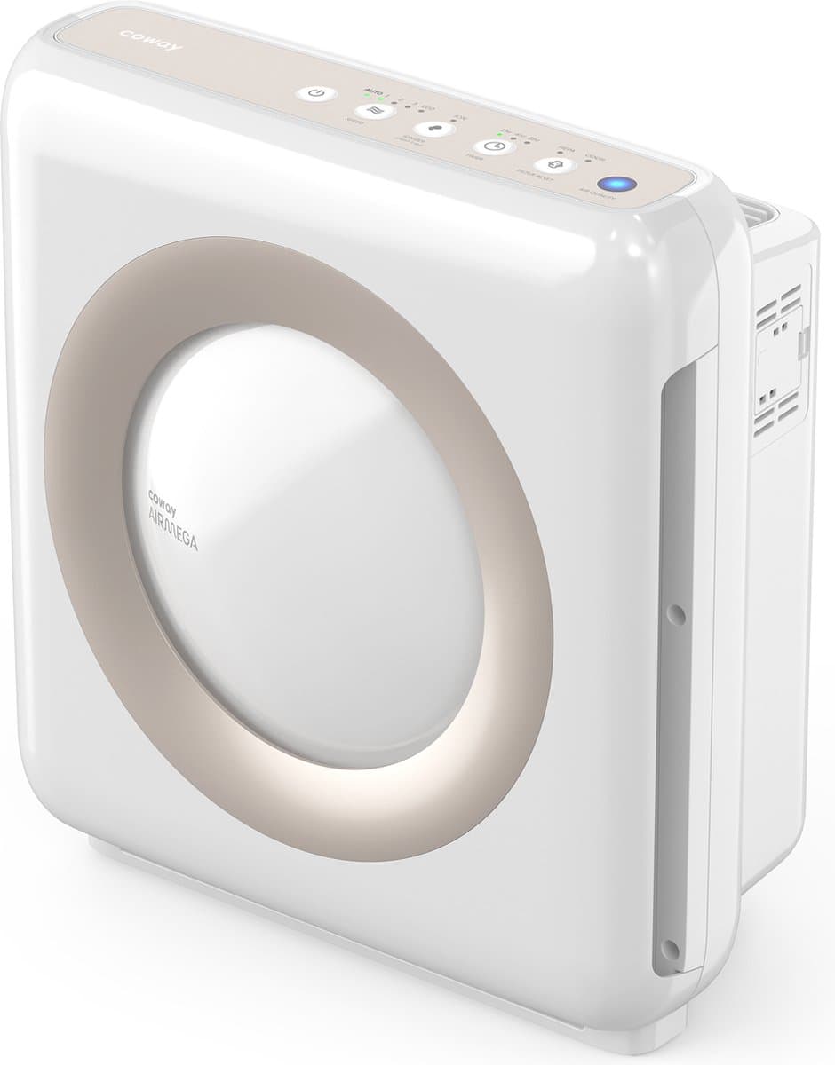 Coway MIGHTY AP-1512HH Luchtreiniger – HEPA 13 + Koolstoffilter – CADR 421 m³/u – Voor ruimtes tot 109 m² – Slaapstand – Luchtkwaliteit Indicator – Tegen Hooikoorts, Allergie, Huisstofmijt, Stof & Pollen – Air Purifier - Wit