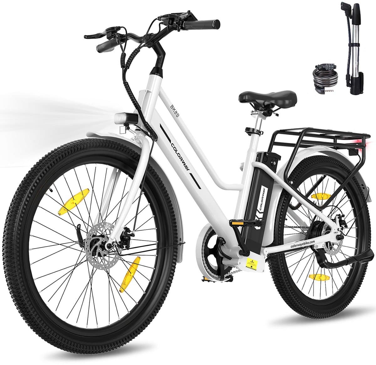 Elektrische Fiets Colorway BK8SL - Trendy 27.5 Inch City Commuter EBike met Afneembare 36V 12Ah Lithium Batterij - Mountain E-Bike met 250W Motor - Damesfiets - IP54 Waterdicht